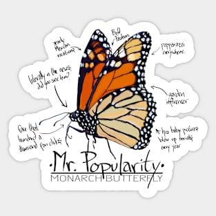 Mr Popularity (Monarch Butterfly, Annotated) Sticker